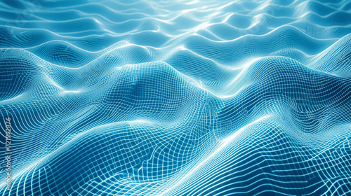 A pattern of squiggly lines in a blue background.