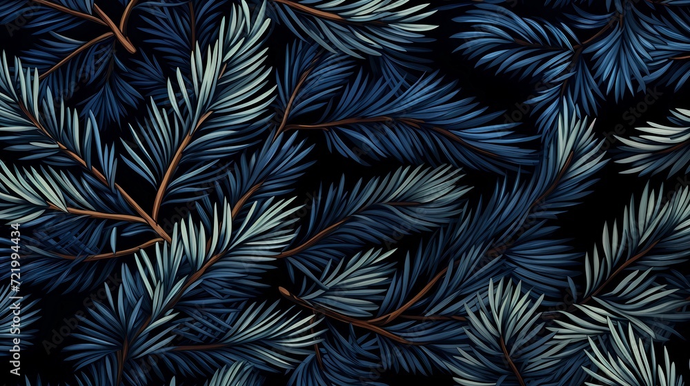 seamless background with coniferous branches pattern, coniferous, fir, 