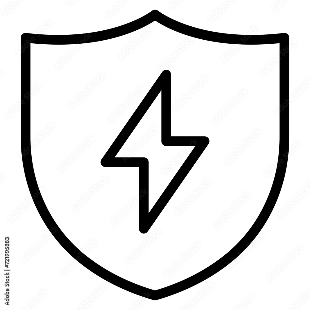 Lightning bolt with protection shield Lightning bolt with protection shield