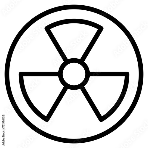 radioactive  nuclear sign icon 