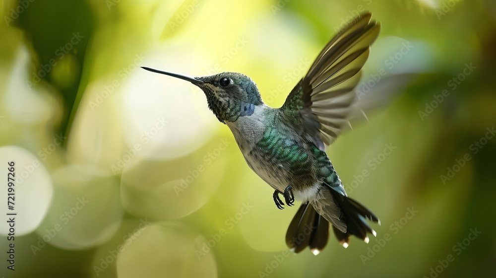 A Hummingbird Enjoying In Nature