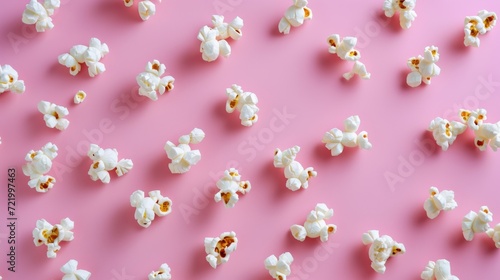 Popcorn pattern on a pink background. 