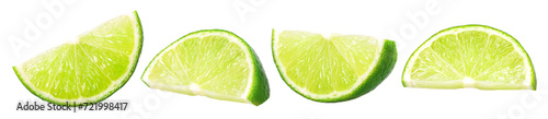 Natural fresh slice lime isolated, transparent PNG, PNG format, collection, full depth of field