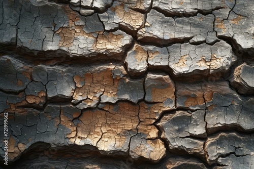 Close up of cracked tree bark texture