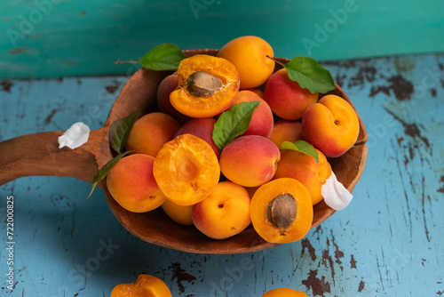 Apricots (Kayisi) in the Wooden Background Photo, Üsküdar Istanbul, Turkiye (Turkey) photo