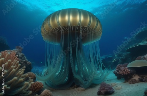 Giant jellyfish in the ocean