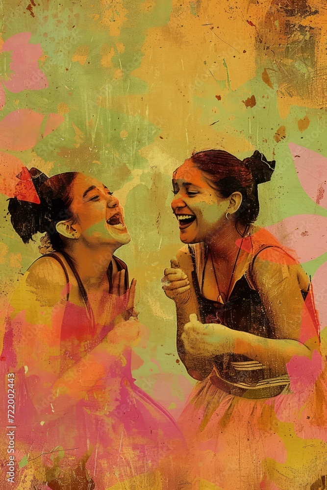 Two Indian women laughing