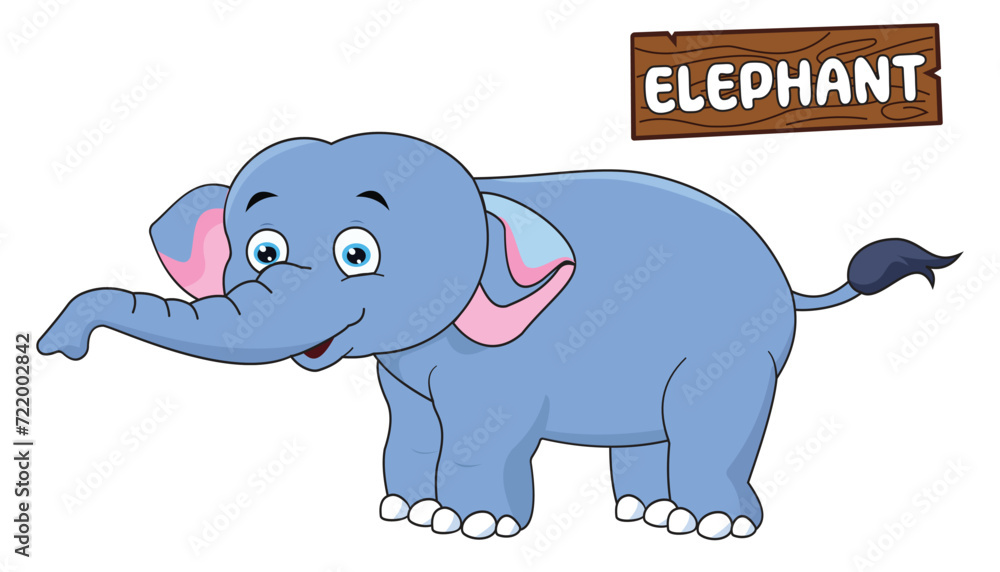 Fototapeta premium ilustration vector of Elephant isolated with white background