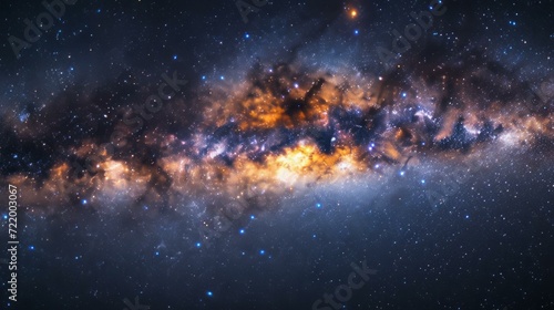 Amazing view of the Milky Way galaxy, showing the Carina Nebula and other deep space objects