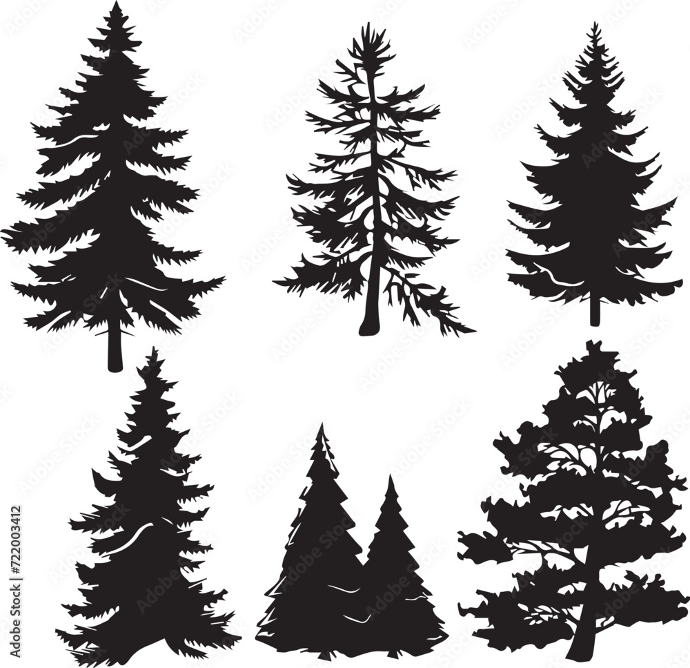 tree, christmas, winter, snow, forest, pine, fir, vector, holiday, nature, landscape, trees, illustration, celebration, season, xmas, cold, evergreen, christmas tree, silhouette, wood, decoration, spr