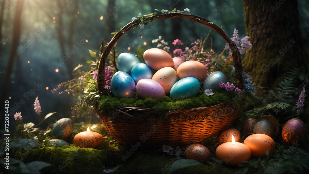 Wielkanocny Koszyk w Leśnej Oazie - obrazy, fototapety, plakaty 