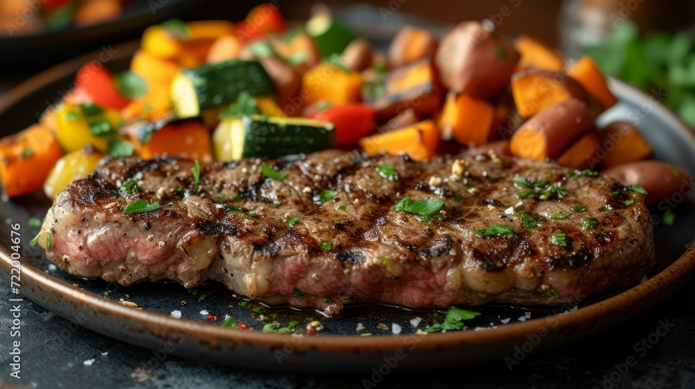 Grilled steak with roasted vegetables Grilled steak with roasted vegetables