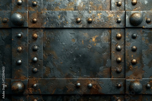 Rusted and Weathered Metal Door with Rivets