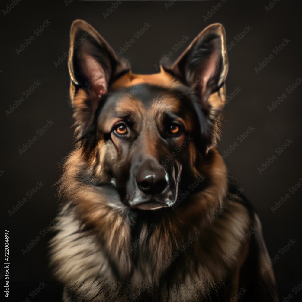 Portrait of a german shepherd in the studio Portrait of a german shepherd in the studio