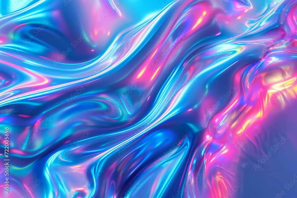 Holographic Liquid Art Vector Blue Background. Holographic Liquid Art Vector Blue Background.