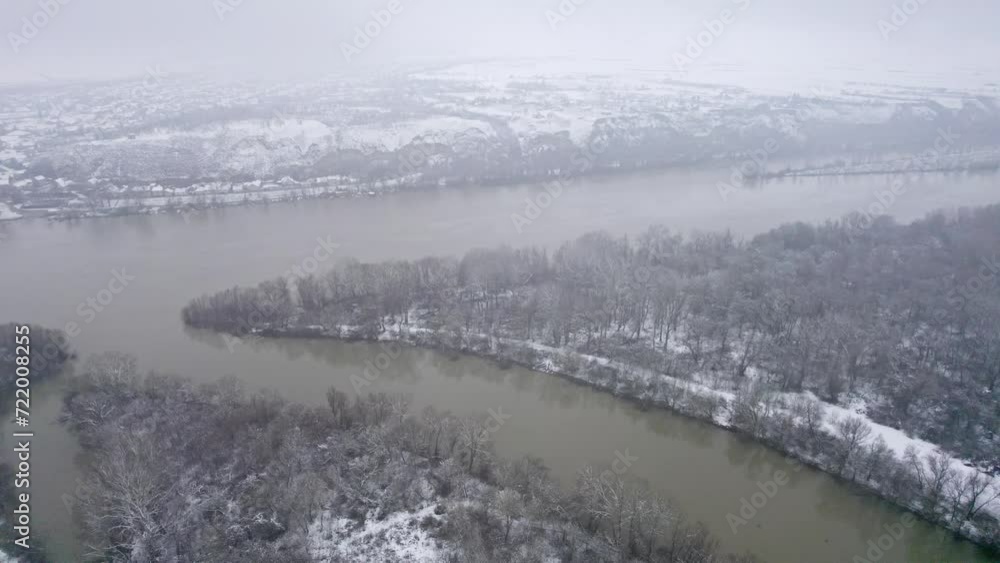 Winter landscape taken from air of confluence of the Bega into the Tisza Winter landscape taken from air of confluence of the Bega into the Tisza