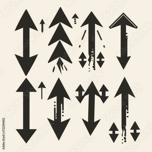 Black arrows set. Vector illustration.