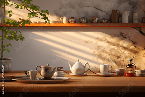 A room with a tea station