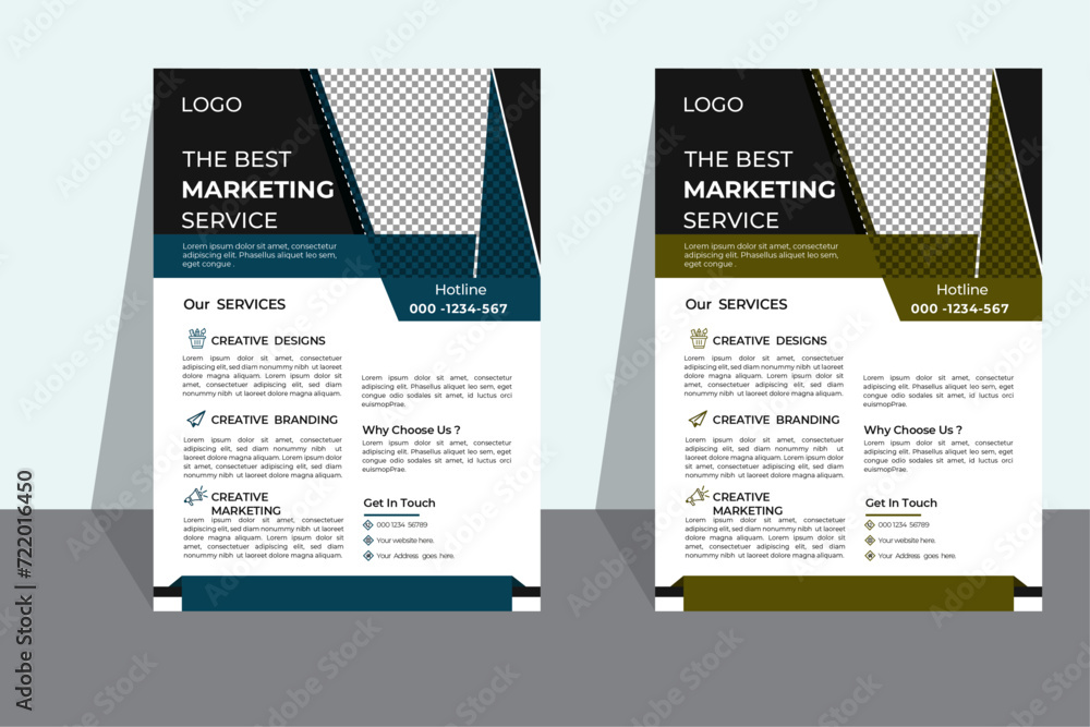 Obraz premium Flyer design layout in A4 size for your business.