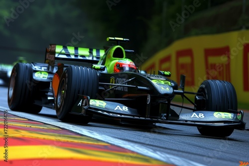 Formula One racing car on a race track photo