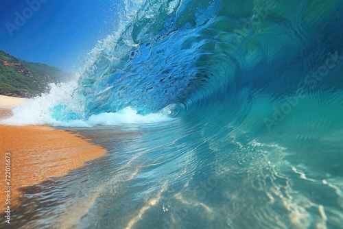 waves crashing on the beach