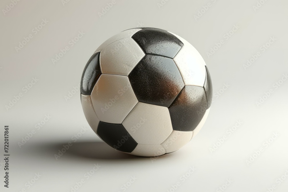 Black and white soccer ball on a white background