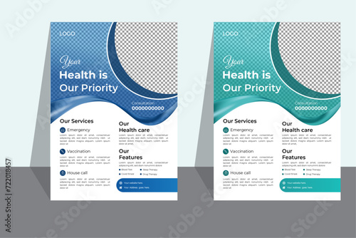 Modern A4 size medical flyer and template design for you