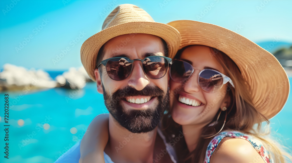 Cheerful Couple on a Romantic Getaway Cheerful Couple on a Romantic Getaway