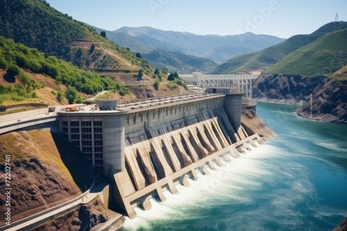 Wallpaper Mural hydroelectric power station in mountainous area, concept of environmentally friendly energy producers Torontodigital.ca