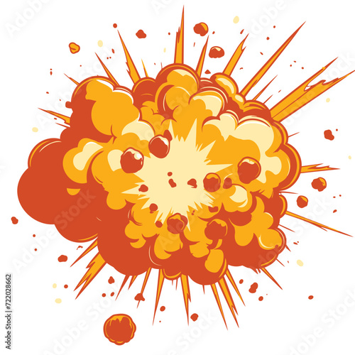 Vector explosion graphic in white background