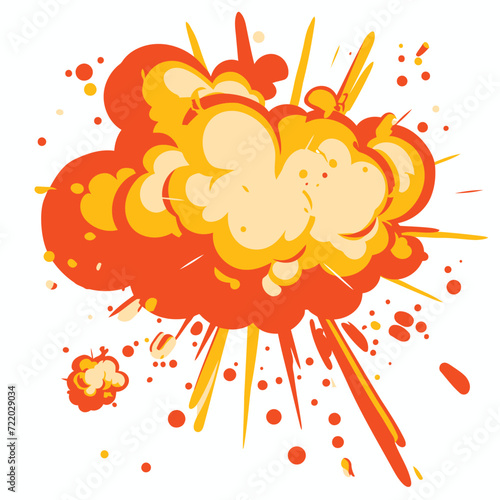 Vector explosion graphic in white background
