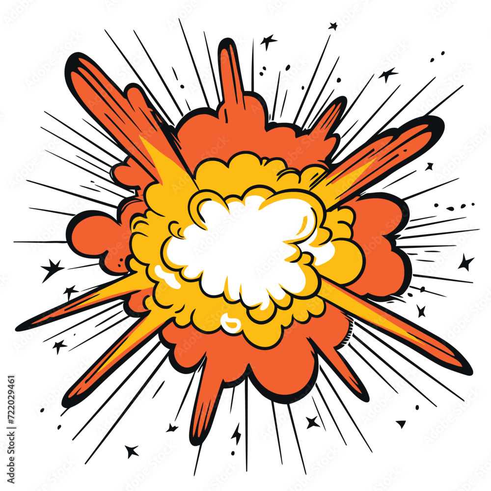 Vector explosion graphic in white background Vector explosion graphic in white background