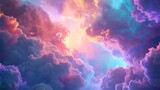 Fantasy cloudscape. Colorful dramatic sky. 3D illustration