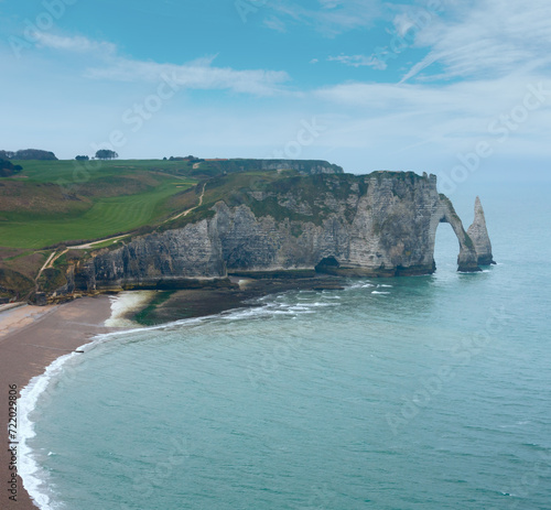 Natural cliff in Etretat, France.