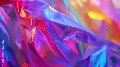 abstract background of colored crumpled foil close-up macro