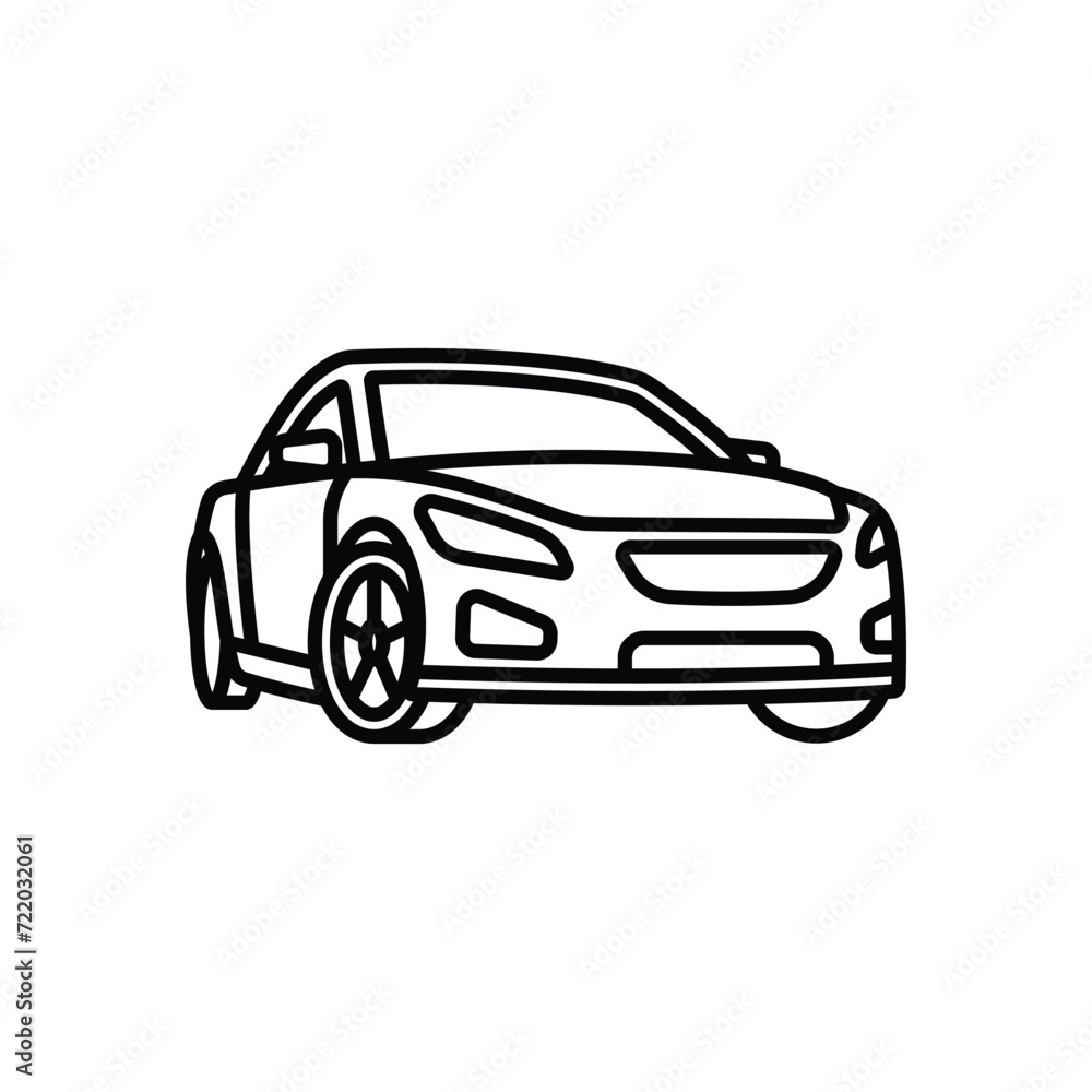 Original vector illustration. A passenger car. A contour icon.