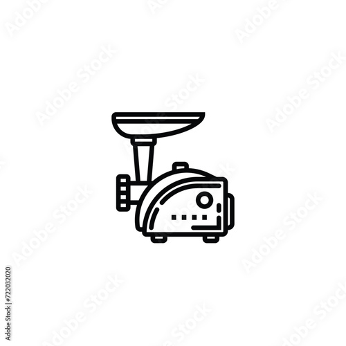 Original vector illustration. The contour icon of the kitchen meat grinder.