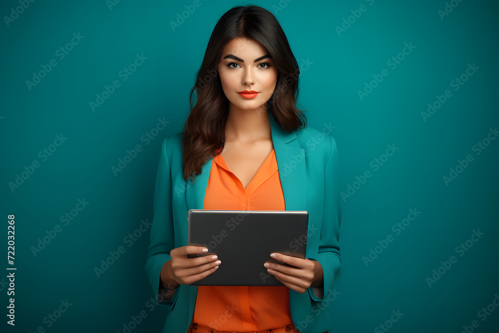A Contemporary Full-Body Photograph of a Fashion-Forward Young Woman A Contemporary Full-Body Photograph of a Fashion-Forward Young Woman