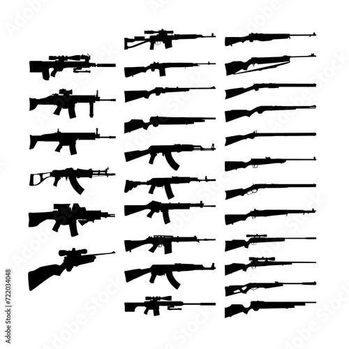 This is a set silhouette of a firearm commonly used by soldiers, very suitable for making posters about independence or those related to war.