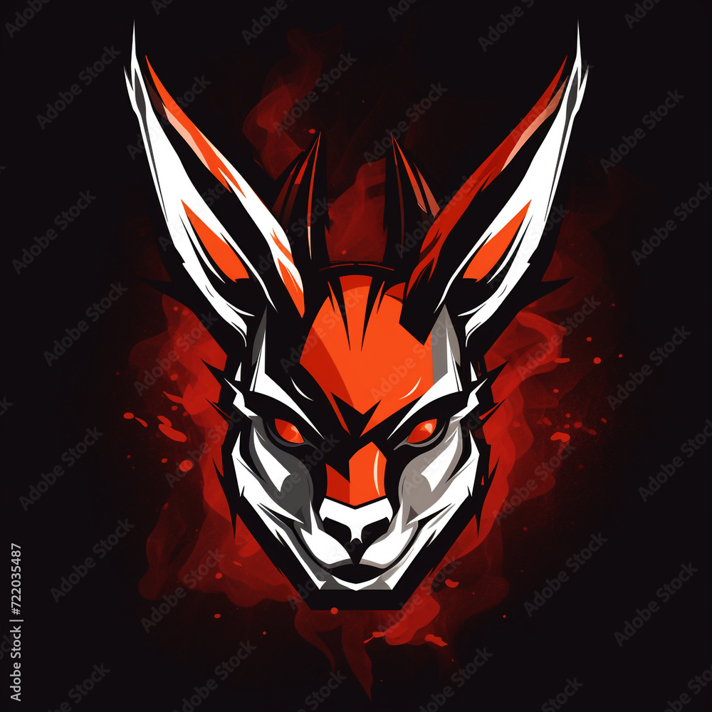 jackalope rabbit sport logo сreated with Generative Ai