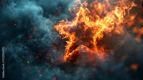 burning star with flames. generative ai  © Saleem