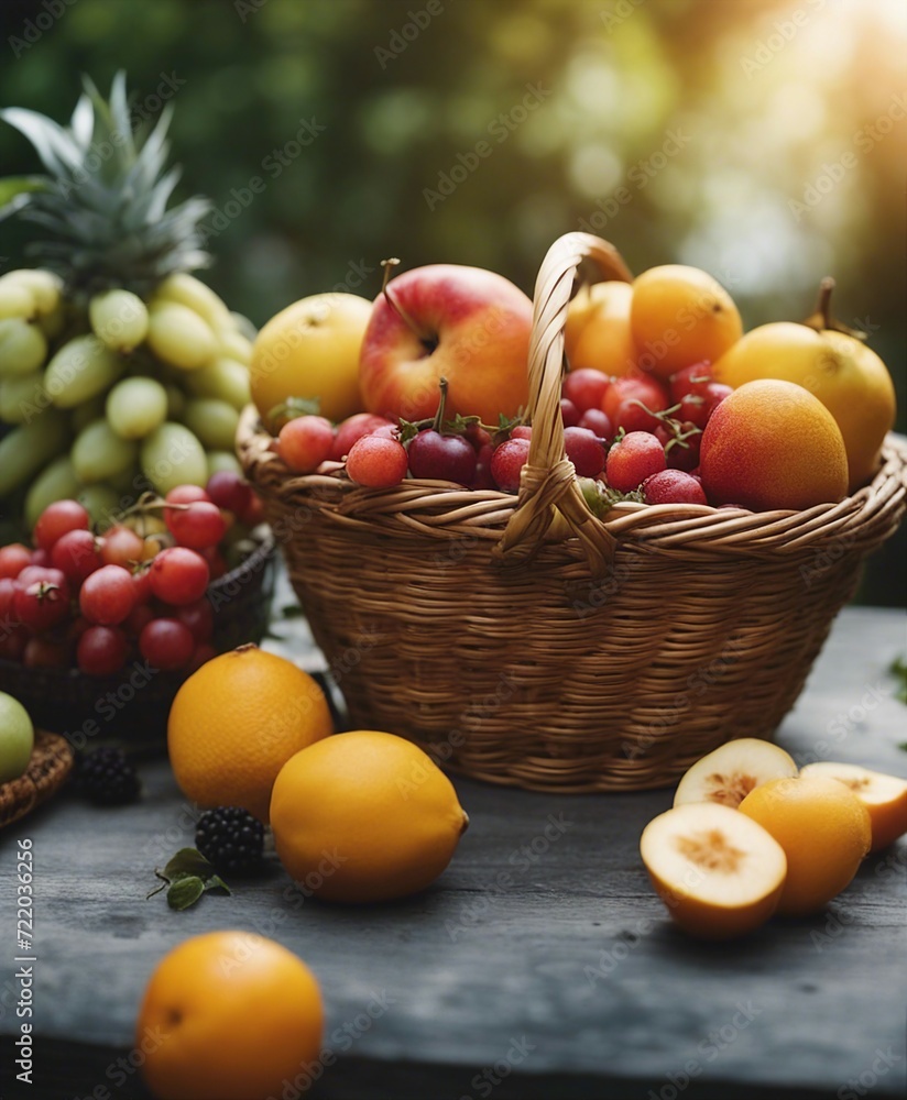 fresh organic fruit in a small basket
fresh organic fruit in a small basket