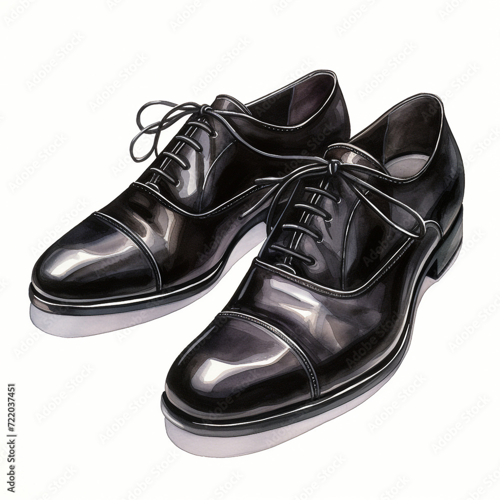 clipart of groom shoes, black, neutral сreated with Generative Ai clipart of groom shoes, black, neutral сreated with Generative Ai
