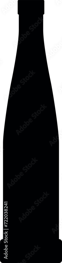 Silhouette of Alcohol Glass Bottle Icon. Vector Illustration. Silhouette of Alcohol Glass Bottle Icon. Vector Illustration.