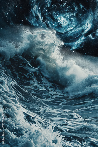Realistic photo of giant waves in outer space © imlane