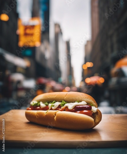 hot dog at new york, street food concept 