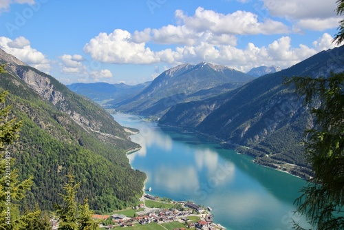 Fototapeta Naklejka Na Ścianę i Meble -  Achensee view mountains and sky