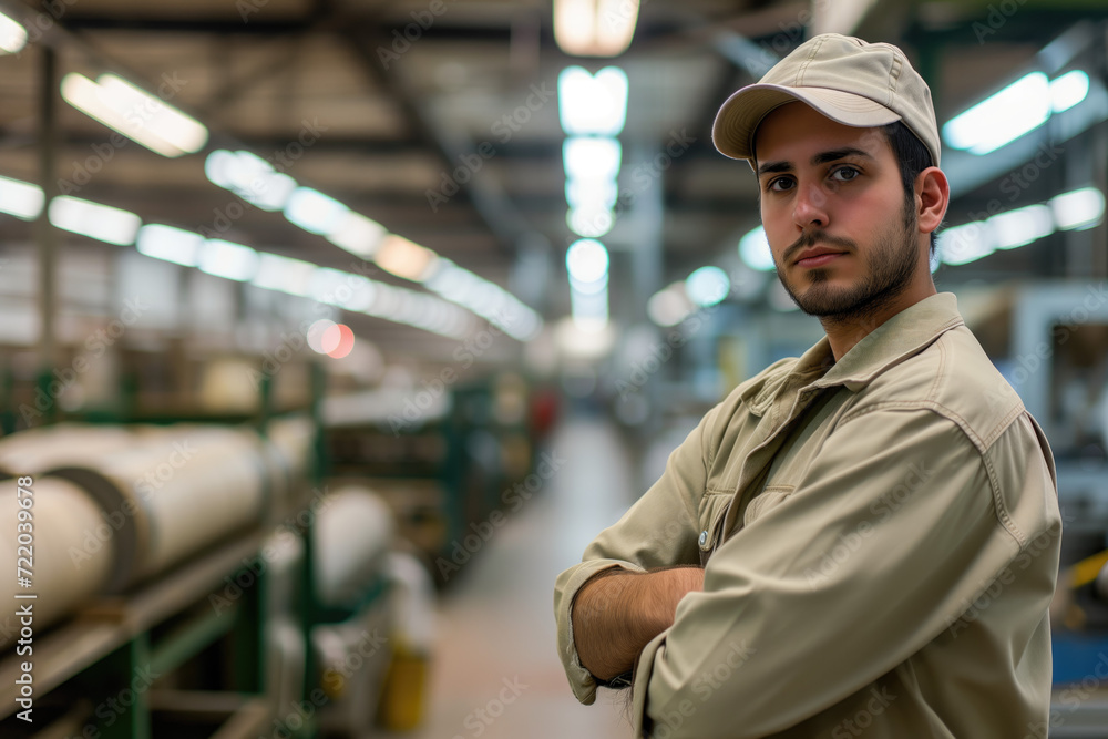 Portrait of a worker in factory Portrait of a worker in factory