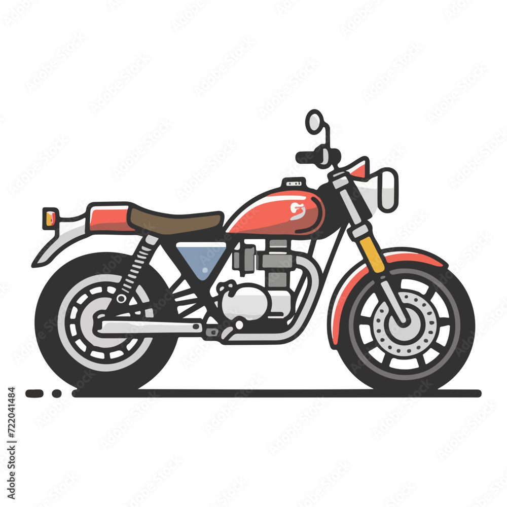 Fototapeta premium vintage motorcycle, simple vector illustration