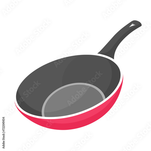 Frying pan vector illustration isolated on white background. Kitchen equipment icon.